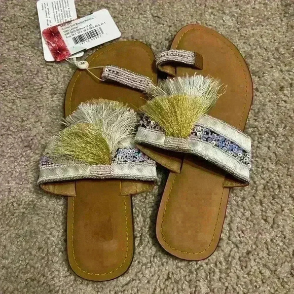 America & beyond Indian tassel sandals size 38 NWT - Picture 1 of 3
